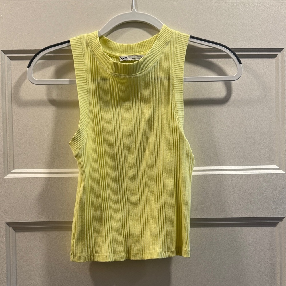Zara Lemon Ribbed Tank Top